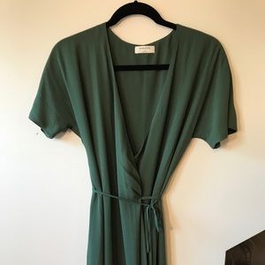 Aritzia Wallace Wrap Dress in green